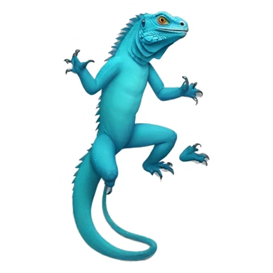 full body blue iguana  sticker