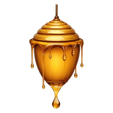 A hanging beehive dripping golden honey from its base. sticker