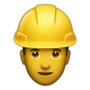 worker yellow helmet sticker