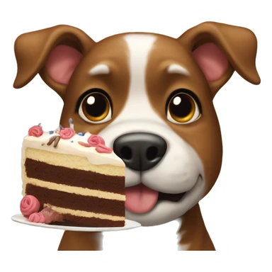 dog eat cake sticker