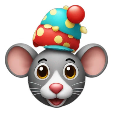 rat sitting on head of clown sticker