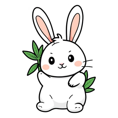Rabbit and marijuana sticker