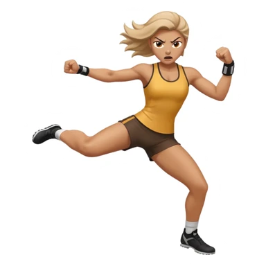 Woman angry kicking sticker
