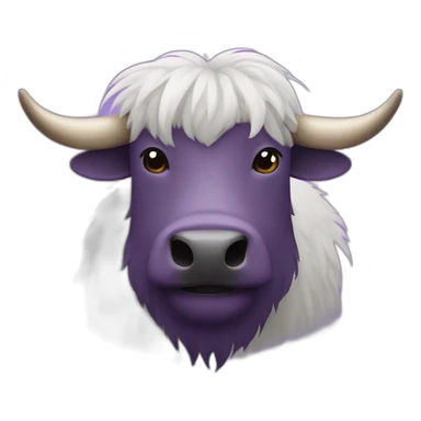 yak with purple moustache sticker