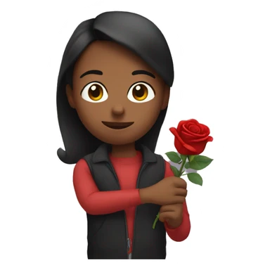 Me holding a rose sticker