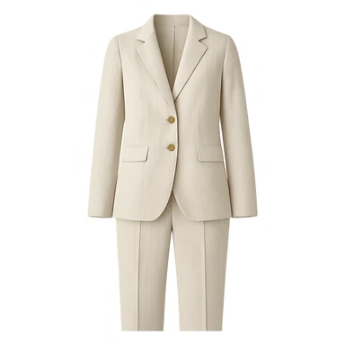 classic European women's linen suit, just the clothes, no person, white background sticker