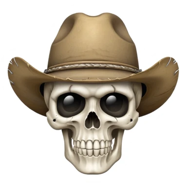 A skull face with cowboy hat sticker