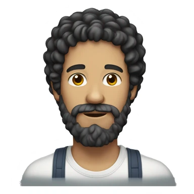 White Man with dark curly hair and beard sticker