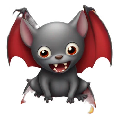 A vampire bat surrounded by fire sticker