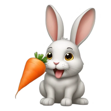 Lapin qui mange carotte sticker