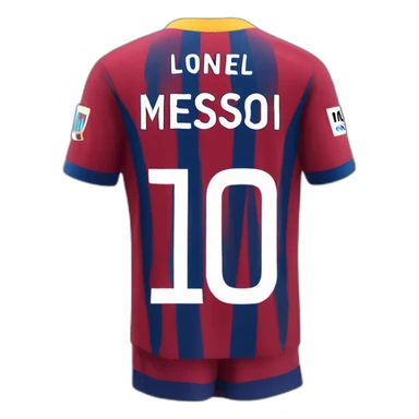 Back of Lionel Messi Jersey with number 10 sticker