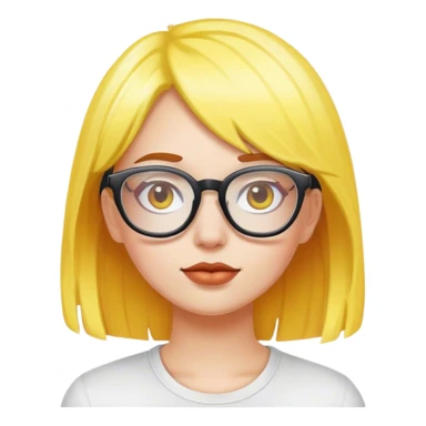 Paris painted a yellow-white girl with dyed hair and glasses. Suddenly, I had a strange idea. sticker