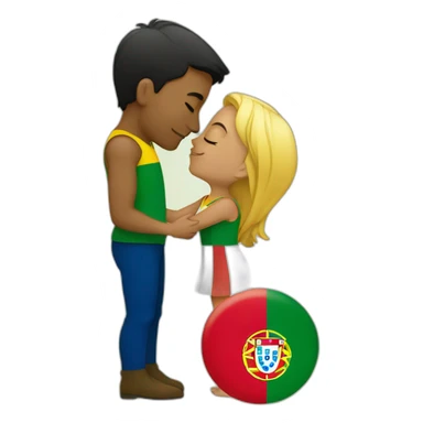 Portugal kissing brazil sticker