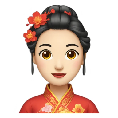 Chinese lady wear Chinese traditional clothes sticker