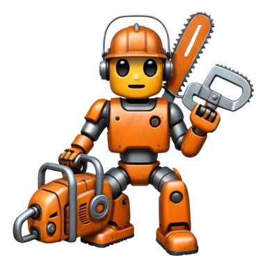bot with chainsaw sticker