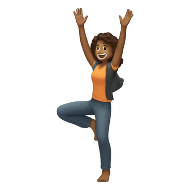 kneeling on ground raising hands up sticker