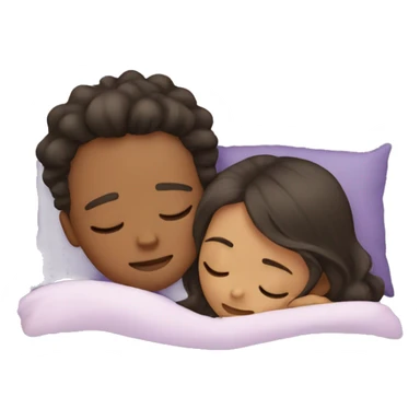 sleeping boy and girl together sticker