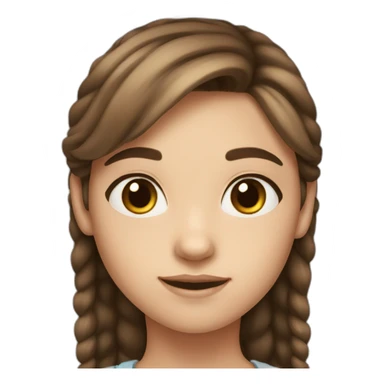 11 year old girl brown hair brown eyes white skin sticker