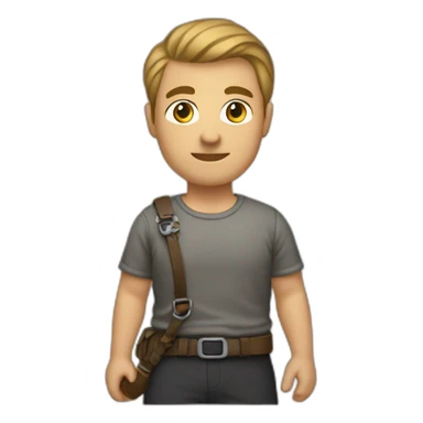 short-haired men with a macebell sticker