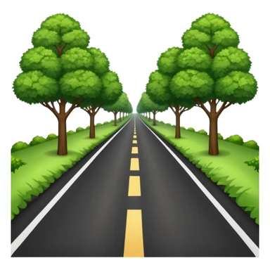 A long HORIZONTAL NOT VERTICAL road! (without lines) with trees and bushes on the sides and behindA long horizontal road (without lines) with trees and bushes on the sides and behind sticker