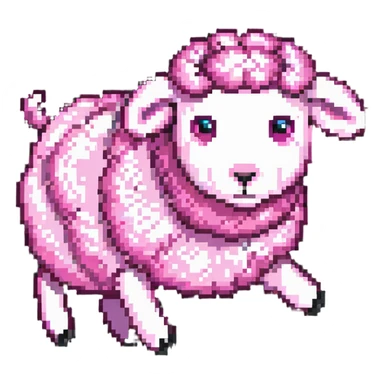 pink sheep jumping sticker