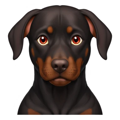 big red eyed black doberman sticker