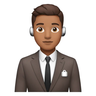 Brunette Man in suit with Airpods in sticker
