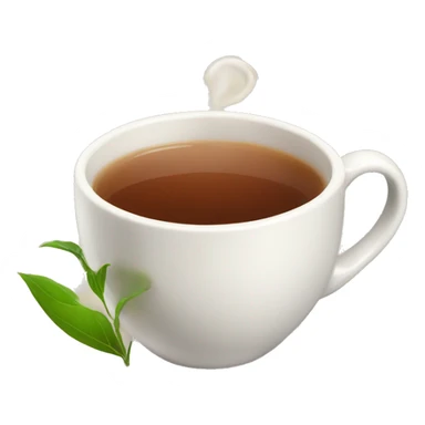 tea in plain cup with creamer sticker
