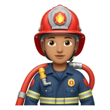 Bombeiro civil segurando mangueira sticker