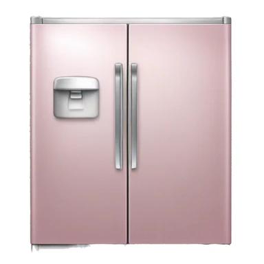 Realistic metallic light pink fridge isolated.  sticker