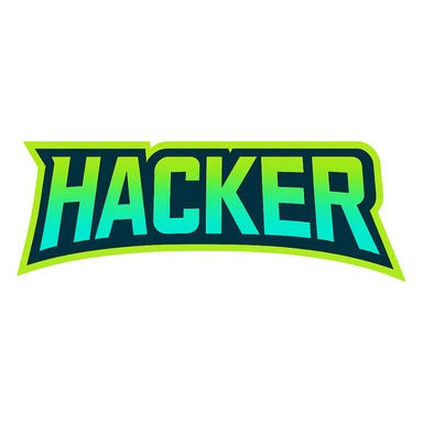 bold, eye-catching logo of the word HACKER in a distinct, eye-catching style sticker