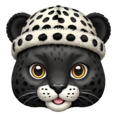 A black jaguar wearing a baby hat sticker