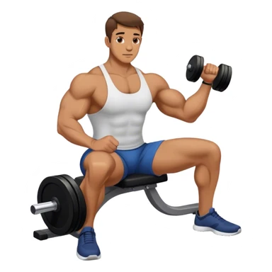 man seated weighted wrist curl sticker