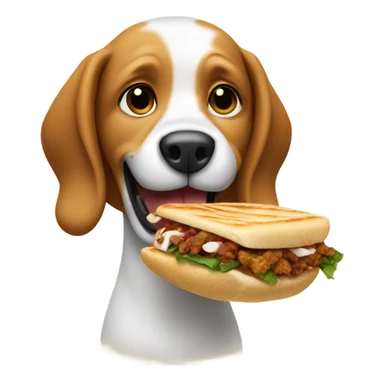 Dog eating shawarma  sticker
