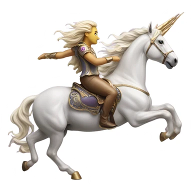 Unicorn riding a horse sticker