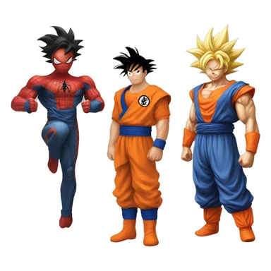 siderman and goku sticker