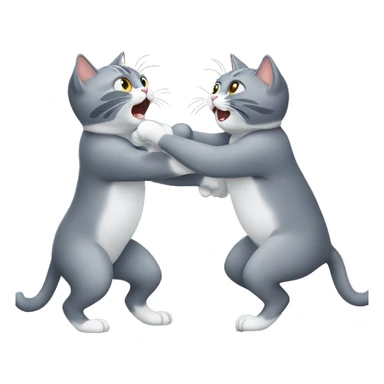 Two gray cats fighting sticker