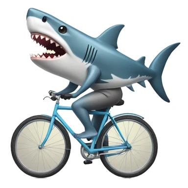 Shark riding a bicycle sticker