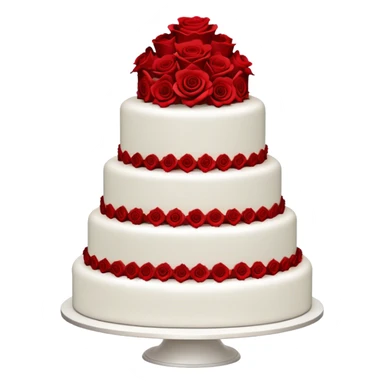 Wedding cake with red roses sticker