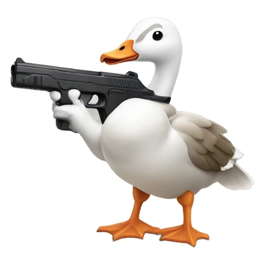 Goose with a gun sticker