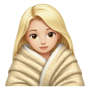 Cozy luxury blonde model in blanket  sticker