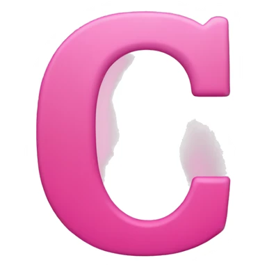 lowercase letter C but pink sticker