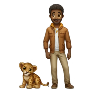 leon, animal africano  antropomorfisado  riendose y vestido de estudiante sticker