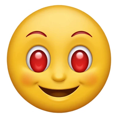 Happy emoji with red veins on eyes sticker