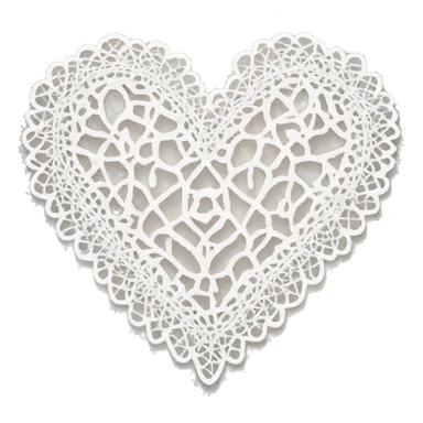 White doily heart sticker