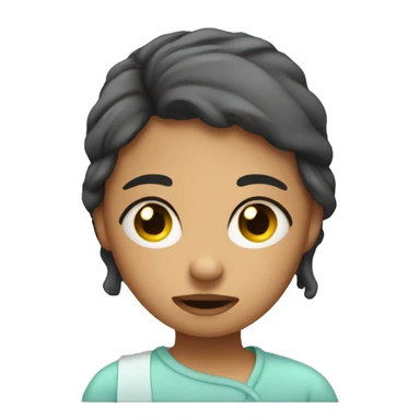 sick girl with fever sticker