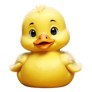 Cinematic Comical Yellow Baby Duck Portrait Emoji, Head tilted dramatically with an exaggeratedly amused expression, featuring a striking, fluffy yellow downy coat with a tiny quirky beak, wide, expressive eyes filled with playful disbelief, Simplified yet hilariously expressive features, highly detailed, glowing with a slightly sassy glow, high shine, dramatic yet playful, stylized with an air of cheeky mischief, bright and endearing, soft glowing outline, capturing the essence of a spirited and over-the-top duckling, so meme-worthy it feels like it could peep its way into internet fame instantly! sticker