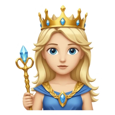 Deesse grecque blonde cheveux mi longs. Yeux bleus. Une couronne de laurier d'or dans les cheveux et septre sticker