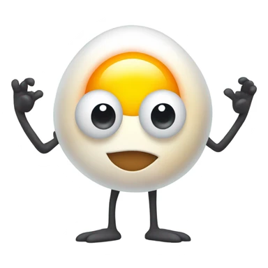 fried egg with arms and legs sticker