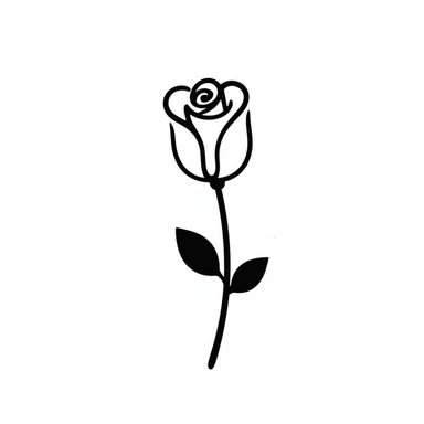 hand-drawn doodle of a rose flower sticker